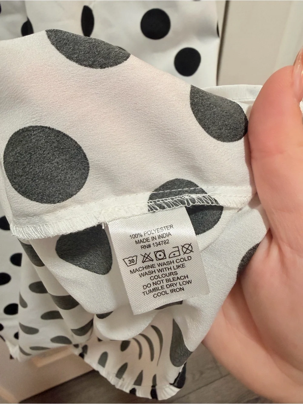 Blush Polka Dot Puff-Sleeve Midi Dress in White and Black XL